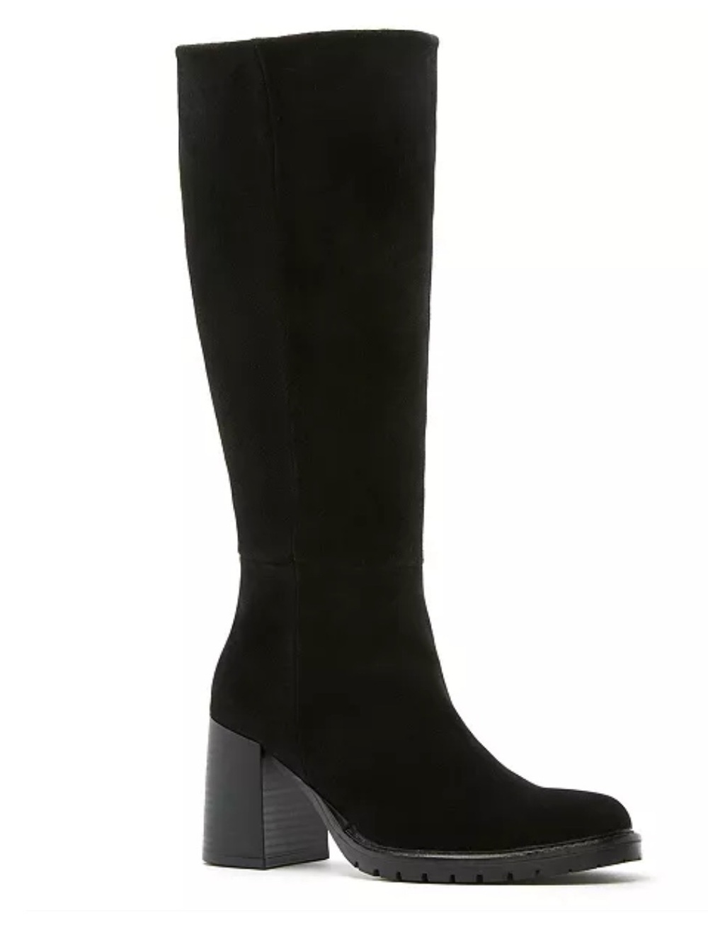 La Canadienne Women's Lanna City Dry Stacked Heel Boots - Black Suede - NWT